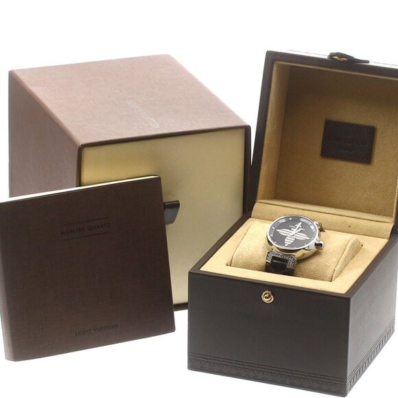 LOUIS VUITTON Tambour Forever Q13MB 12P lug diamond Quartz Ladies Watch_880441
